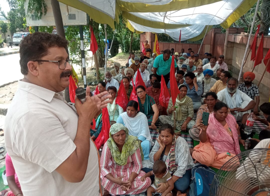 ਪੇਂਡੂ ਮਜ਼ਦੂਰ ਯੂਨੀਅਨ ਦਾ ਮੋਰਚਾ ਚੌਥੇ ਦਿਨ ਚ ਦਾਖ਼ਲ*